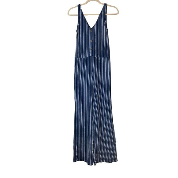 Arizona Jean Co Striped Blue Jumpsuit, Size XS - Picture 1 of 7